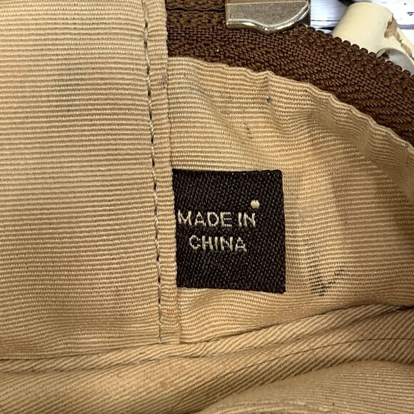 COACH Signature Cosmetics Toiletries Travel Bag Brown & Khaki Canvas & Leather - Picture 10 of 13